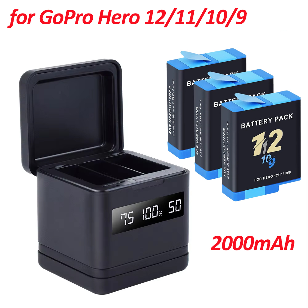 Gopro Action Camera Hero 12 Black - แบตเตอรี่ PALO สำหรับกล้อง GoPro Hero 10