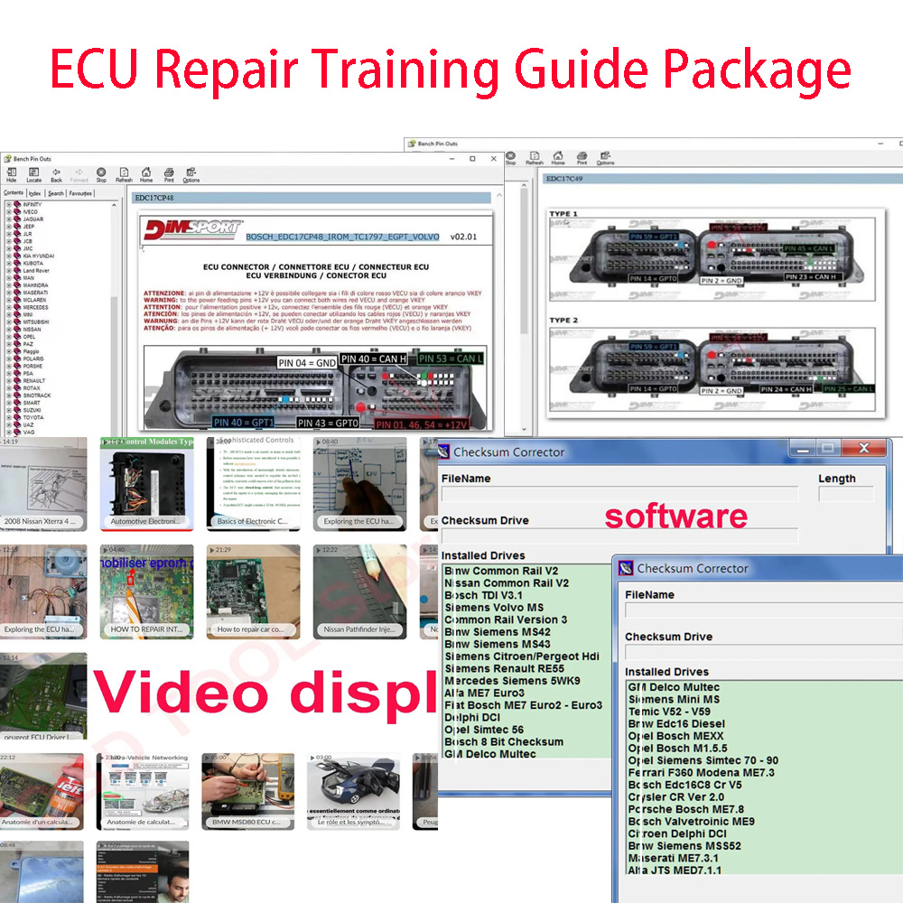 Electronics Repair Basics - แพ็คเกจคู่มือการฝึกอบรมซ่อม ECU ส่วนประกอบอิเล็กทรอนิกส์พื้นฐาน ECU การทดสอบ EPROM