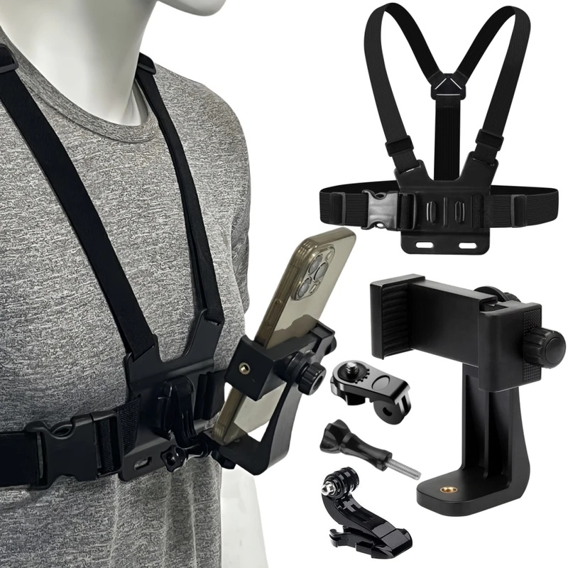 Gopro Action Camera Hero 12 Black - สายคาดหน้าอกสำหรับติดตั้งโทรศัพท์มือถือสำหรับ iPhone 14 ที่ยึดสมาร์ทโฟนสำหรับ GoPro Hero