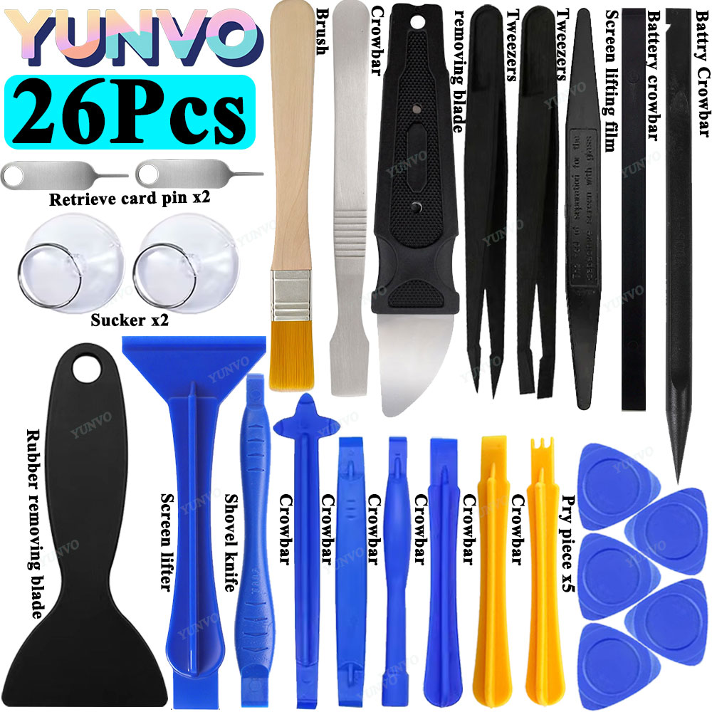 Electronics Repair Business - ชุดเครื่องมือเปิดหน้าจออเนกประสงค์, เครื่องมือถอดประกอบพลาสติกสำหรับ iPhone, โทรศัพท์มือถือ และซ่อมแซมแล็ปท็อป